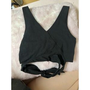 Hollister Black Wrap Tie Crop Top